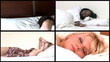 Animation of young women sleeping lying on bed Animation of young women sleeping lying on bed