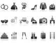 Set of minimalistic wedding icons