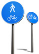 bicycles and pedestrians road sign