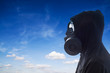 Person in a gas mask