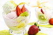 Ice cream with fruits