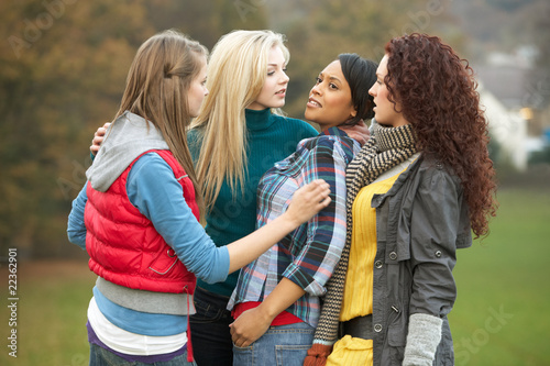 Photo: Group Of Female Teenagers Bullying Girl Group Of Female Teenagers Bullying Girl