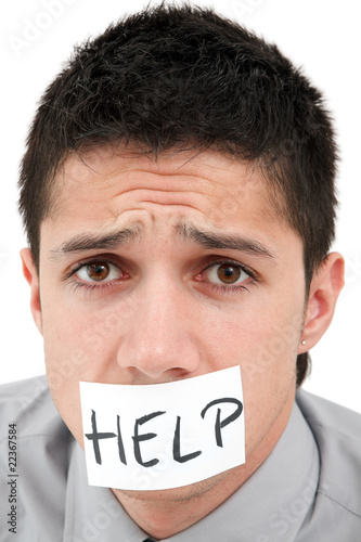 Photo: A man asking for help A man asking for help