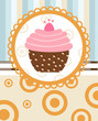 cupcake on retro background