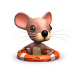 3d Mouse waiting for rescue
