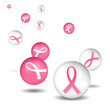 breast cancer pink & white ribbon icons breast cancer pink & white ribbon icons