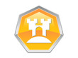 Heptagon Castle Logo Design Icon