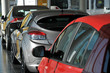New  cars in showroom