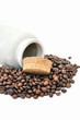 Coffee Beans and Ceramic Jar