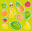 Stickers with sketches of fruit