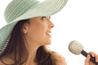Prettty woman with mic