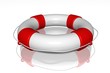 White life buoy with rope isolated