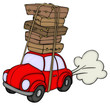 Auto, Umzug, Reise, Urlaub, Koffer, überladen
