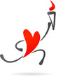 Heart character with a torch Heart character with a torch