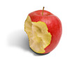 Pomme rouge croquée