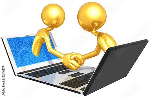 Illustration: Gold Guys Online Handshake Gold Guys Online Handshake
