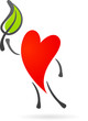 Heart with a leaf Heart with a leaf