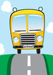 vector school bus on the road
