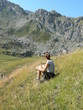 Randonneuse en montagne