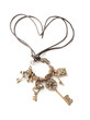 circle with different vintage keys and heart shape