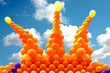 Crown from orange balloons in Amsterdam Netherlands Crown from orange balloons in Amsterdam Netherlands