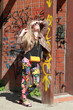 Blonde girl in the sunny day. Street fashion Blonde girl in the sunny day. Street fashion