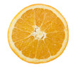Orange slice over white background