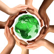 Multiracial Hands Around the Earth Globe Multiracial Hands Around the Earth Globe