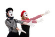 portrait of happy mimes portrait of happy mimes