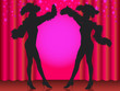 Welcome! Silhouette of two showgirls in cabaret. Welcome! Silhouette of two showgirls in cabaret.