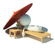 3d small people - rest on a chaise lounge 3d small people - rest on a chaise lounge