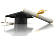 Bachelor's hat and diploma