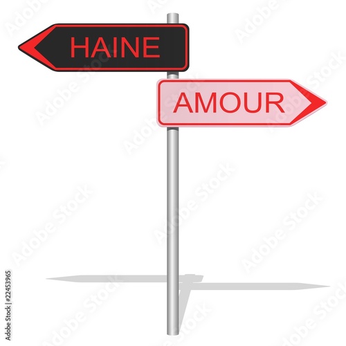 Illustration: Choix entre l'amour et la haine Choix entre l'amour et la haine