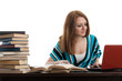 Female student prepare for examination Female student prepare for examination