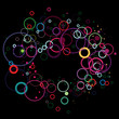 Colorful circles on black