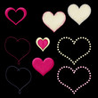 variety of hearts vector