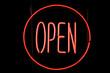 Circle OPEN neon sign