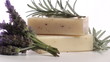 Herbal soap with rosemary and lavender zoom in - HD