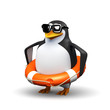 3d Safety conscious penguin