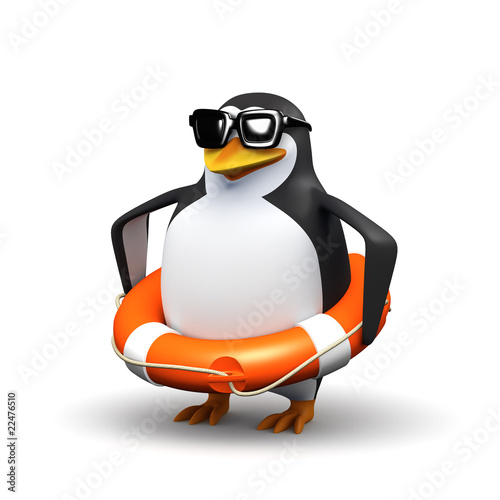 3d Safety conscious penguin