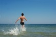 Running into the sea