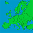 Map of Europe with borders
