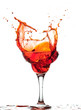 red splashing alcohol