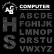 COMPUTER. Alphabet. Illustration with association terms.