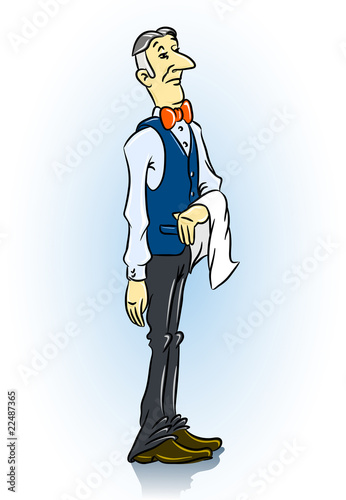 Vector: solid waiter in the restaurant solid waiter in the restaurant