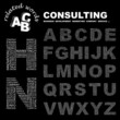 CONSULTING. Wordcloud alphabet with different association terms.