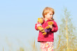 kid girl with two toy