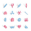 collection of  medical themed icons and warning-signs