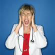 Photo: Doctor screaming. Doctor screaming.