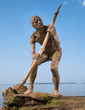 Primeval man catches a fish